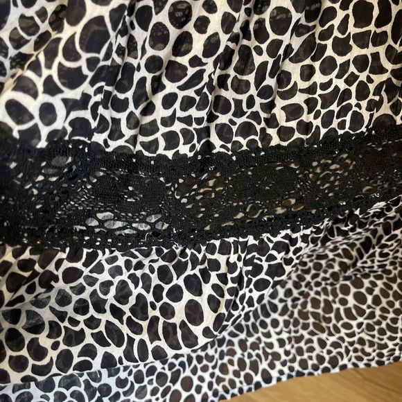 Papillon Womens Dress S Bohemian Sleeveless Maxi White Black V-neck Flowy - Picture 7 of 11